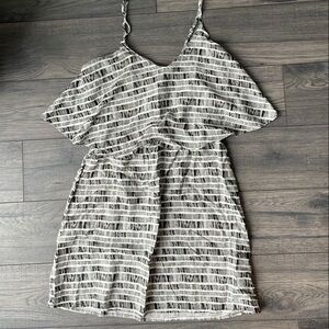 Old Navy Black and White Flutter Sleeve Sundress